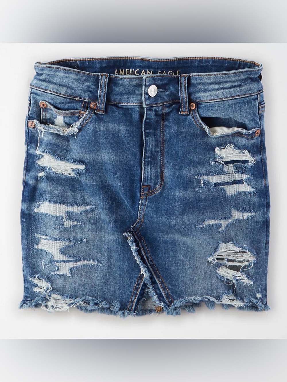 NWT AE Hi-Rise Denim Mini Skirt Size 24/37W